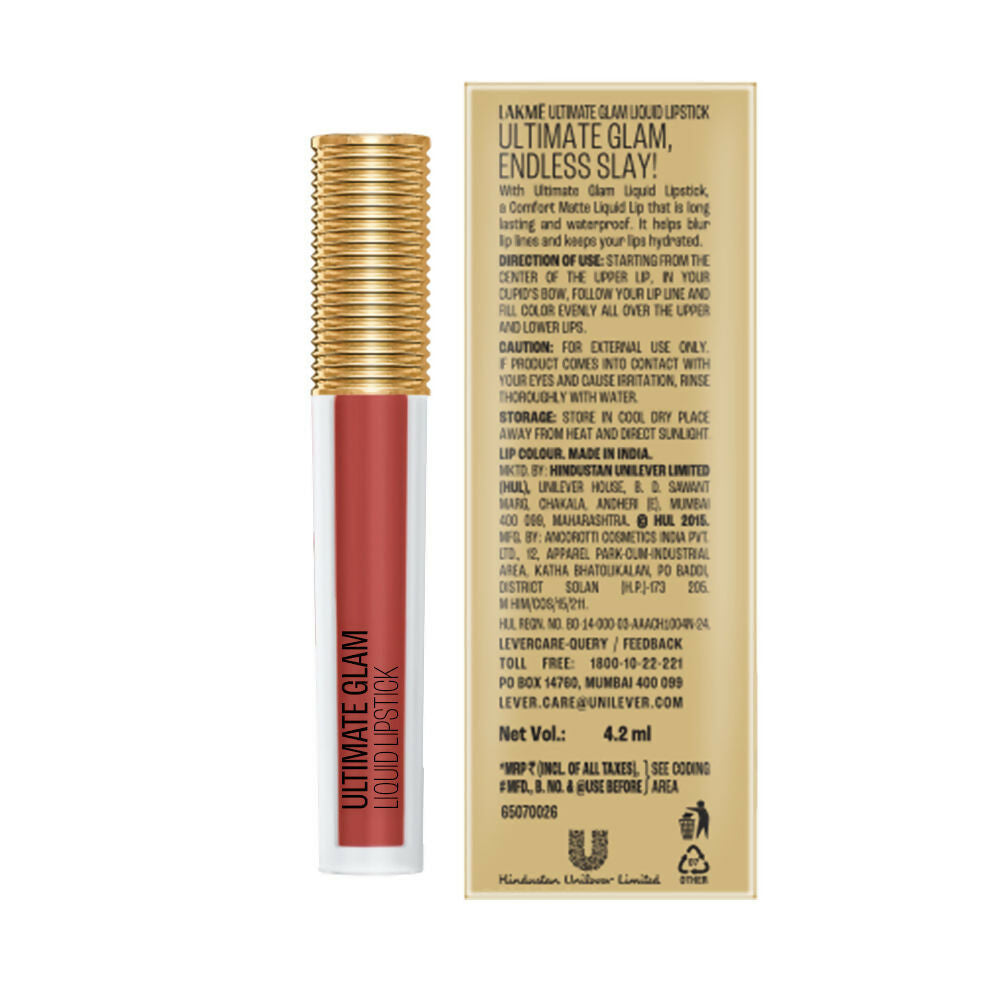 Lakme Ultimate Glam Matte Liquid Lipstick - Nude Myth