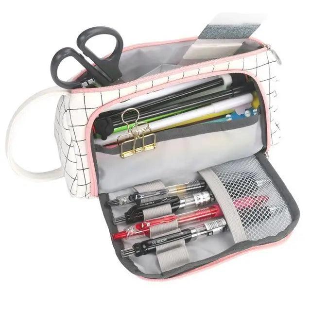 Large Capacity Big Simple Pencil Case For School Stylish Print High Quality Organizer Vintage Pencil Pouch