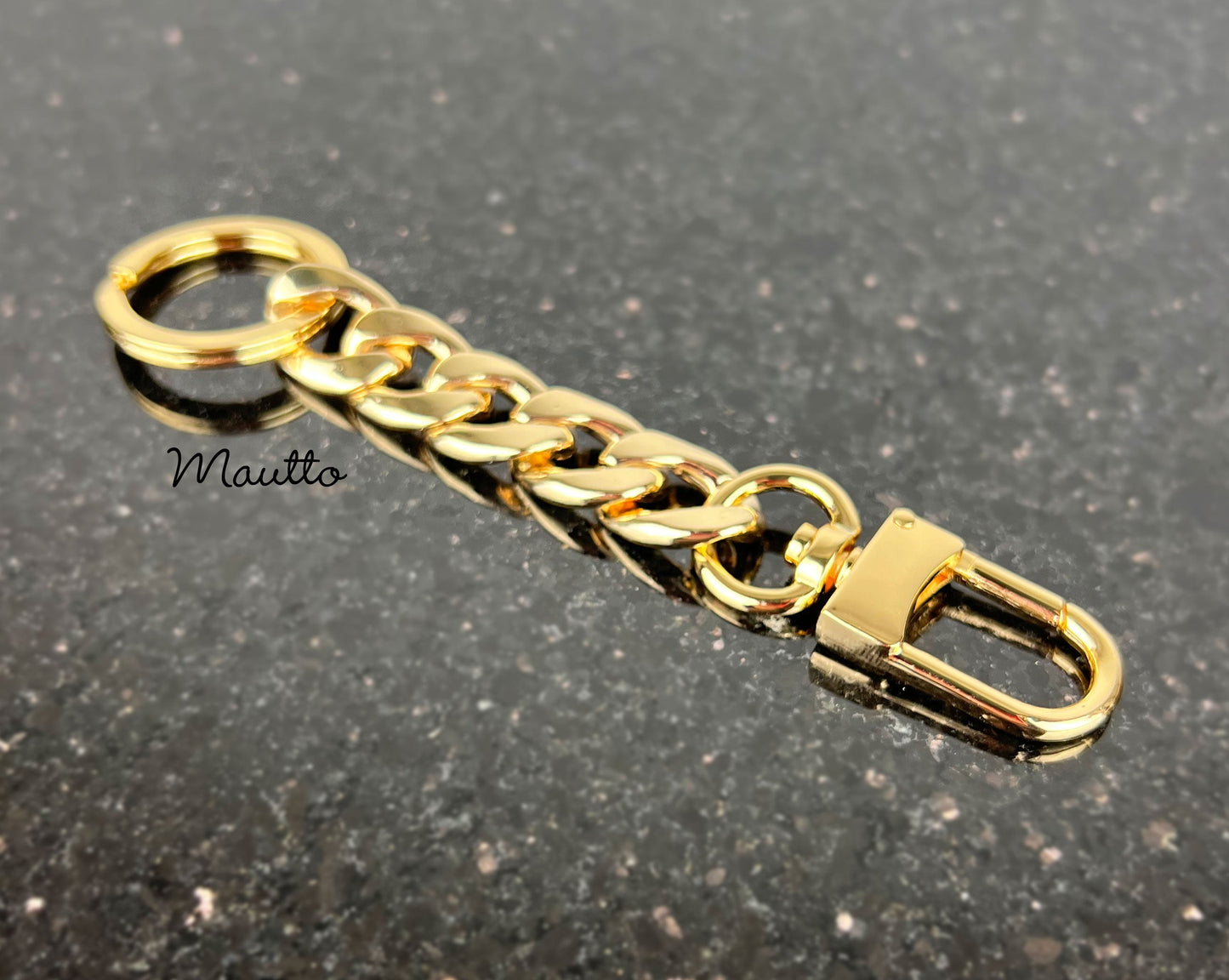 Chain Strap Extender Handbag Accessory - Luxury Chunky Large Links with Keyring Tether, Multi-use Extension, Lengthen Purse Strap