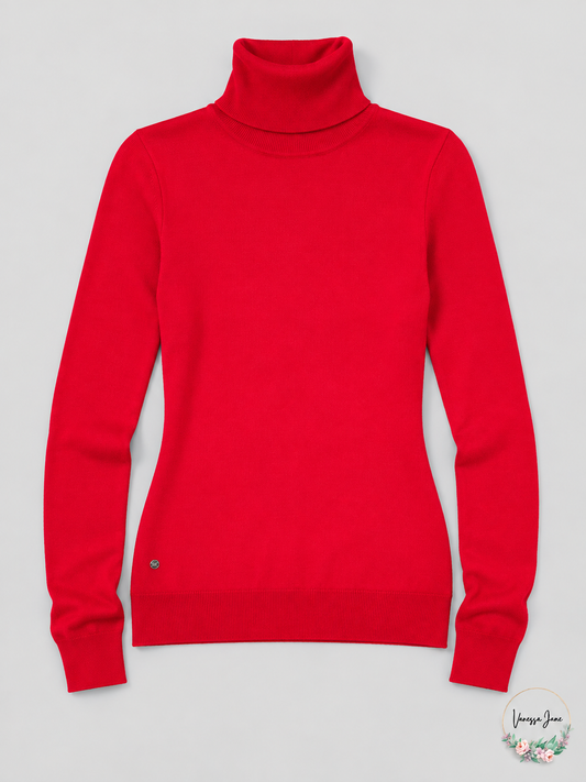 Lauren Ralph Lauren Turtleneck Sweater – Lipstick Red, Size Medium
