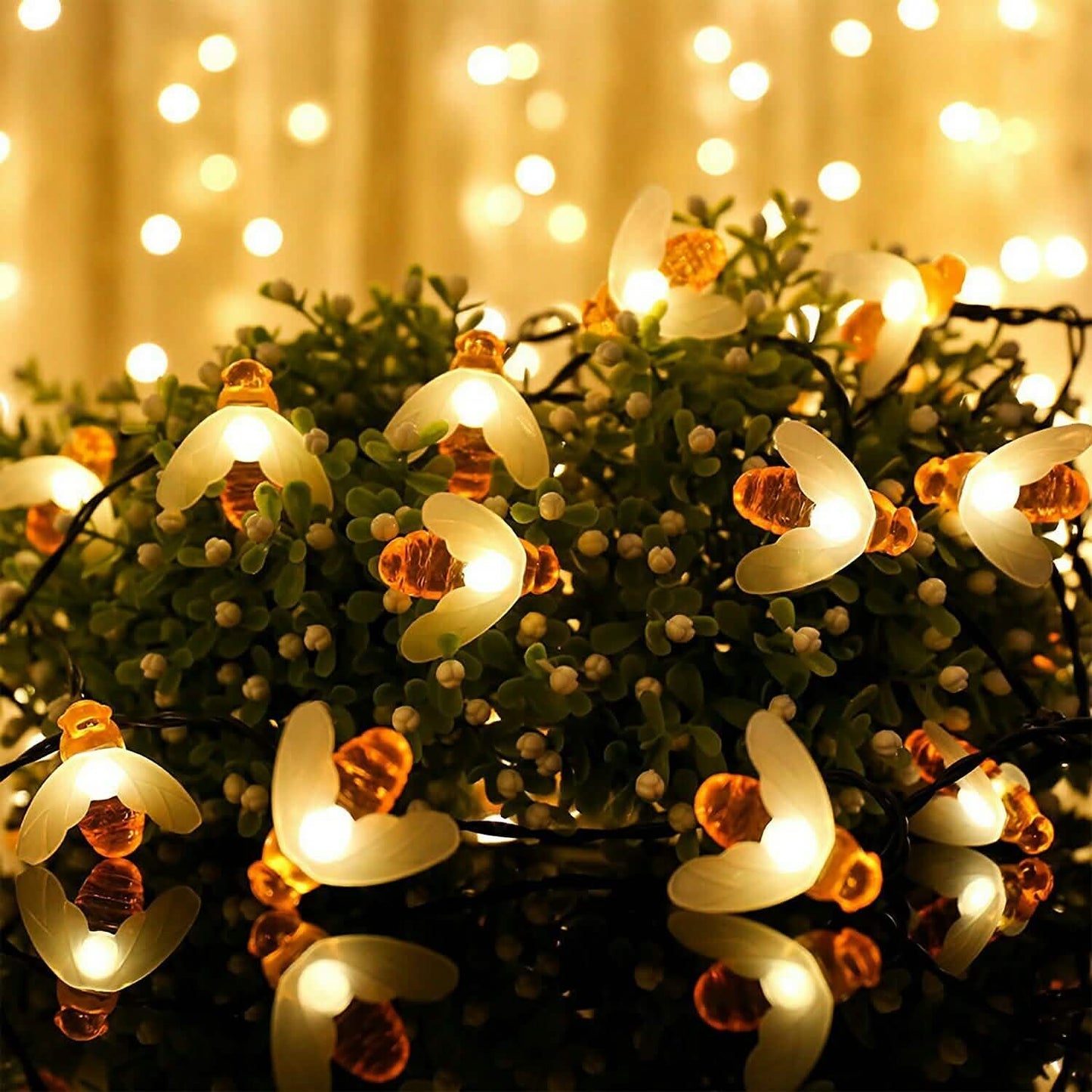 LED Solar String Bee Lights 30 Honeybees