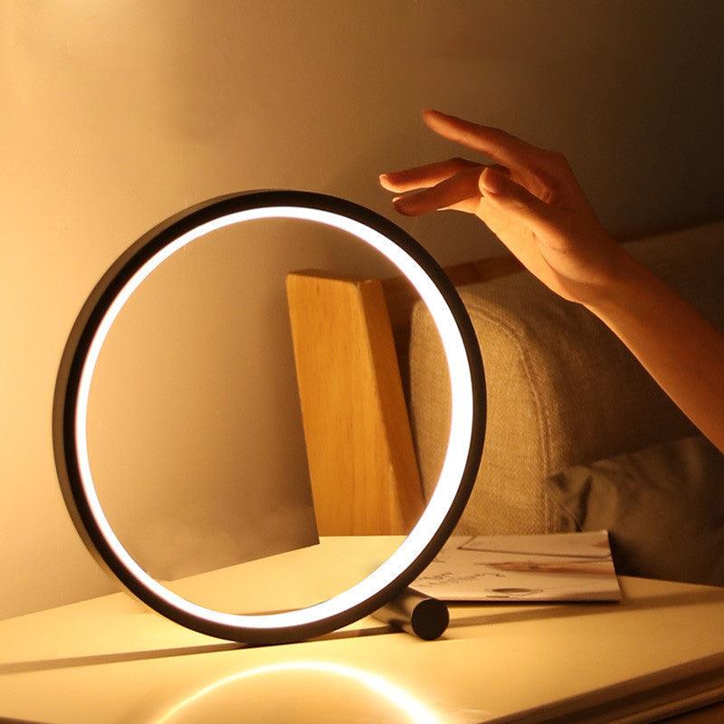 LED Table Lamp Bedroom Bedside Lamp Round Acrylic Living Room Lamp Reading Lamp Black/white Touch Control Dimmable Night Light Decorative Table Lamp Cute Study Lamps for Bedroom Décor