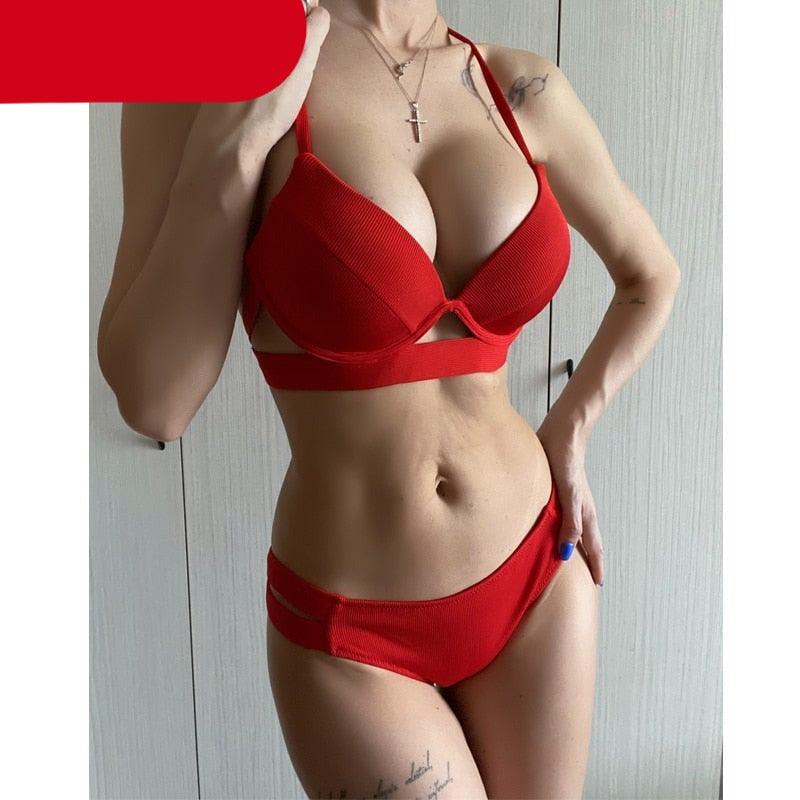 Bikinis Women Summer Swimsuit Strapless Bandage Bathing Suits