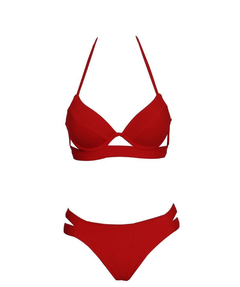 Bikinis Women Summer Swimsuit Strapless Bandage Bathing Suits