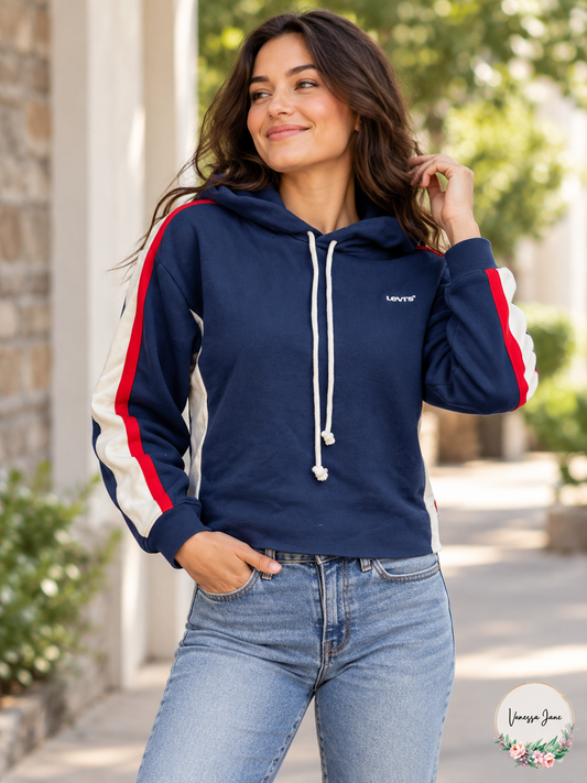 Levis Womens Cropped Color blocked Hoodie -Size  Medium