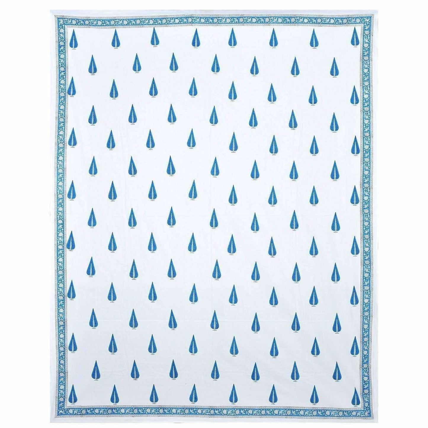 Hand Block Printed Double 230x270 Cms Jaipuri Bedspread with 2 Pillow Covers