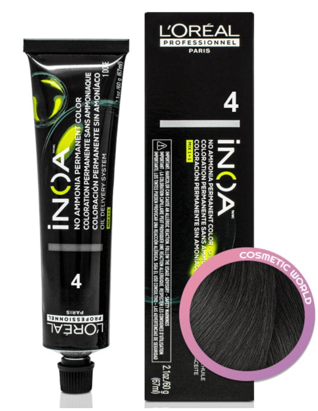 L'Oréal Professionnel INOA 5.35 (5GRv) Light Brown Gold Red Violet - Ammonia-Free Permanent Color, 2.1 oz