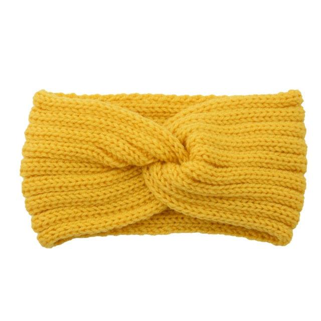 Luxury Fashion Winter Soft Solid Color Elastic Elegant Wide Knitting Cross Lightweight Headband Yoga Turban Bandage Bandanas Hair Bands For Women