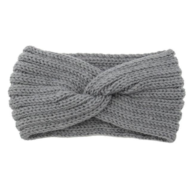 Luxury Fashion Winter Soft Solid Color Elastic Elegant Wide Knitting Cross Lightweight Headband Yoga Turban Bandage Bandanas Hair Bands For Women