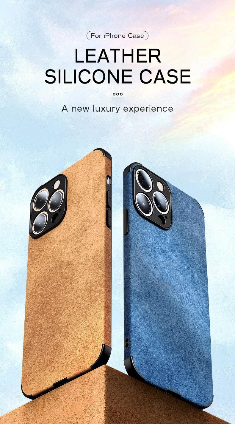 Luxury Leather Phone Case For iPhone 14 13 12 11 Pro Max Mini X XS XR 7 8 Plus SE Retro Solid Color Soft Silicone Cover PU Leather Classic Luxury Business Slim Cover Non-Slip Anti Scratch Full Protective Phone Cases