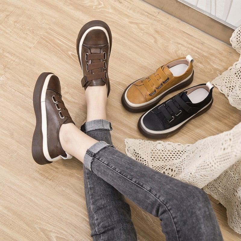 Luxury Leather New Genuine Casual Women Fashion Sneakers