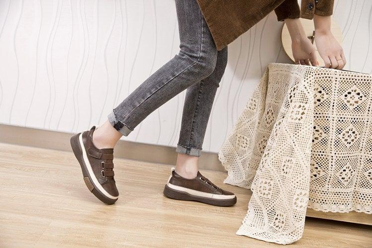 Luxury Leather New Genuine Casual Women Fashion Sneakers