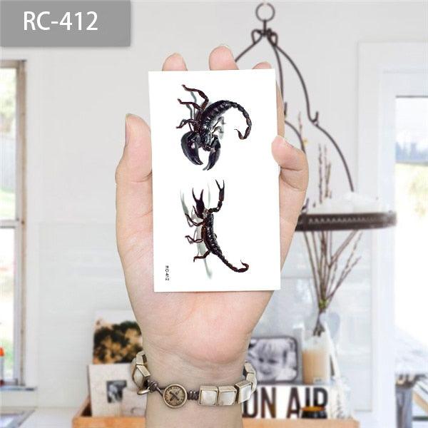 Luxury Men Women 3D Tattoo Waterproof Spider Sticker Realistic Design For Party Halloween