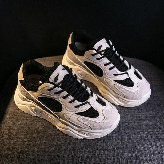Luxury Sneakers Women Thick Bottom Round Toe Breathing Chunky Platform Sneakers