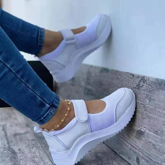 Luxury Summer Red Casual Sport Breathable Mesh Platform Vulcanize Non Slip Women's Casual Flats Shoes