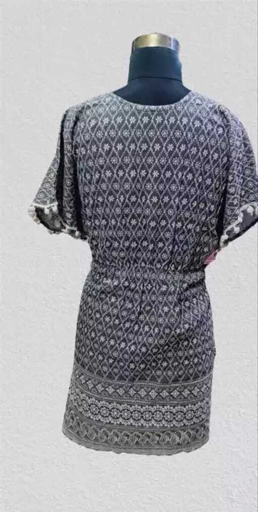 PAVONINE Grey Color Embroidery Kaftan Dress For Women