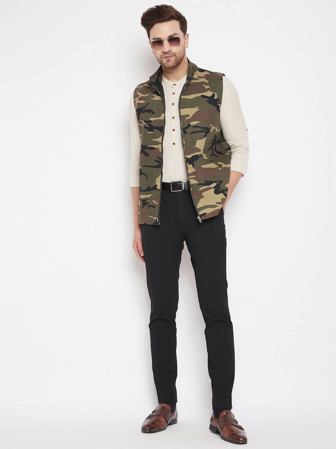 Even Apparels Multi Cotton Men Woven Nehru Jacket