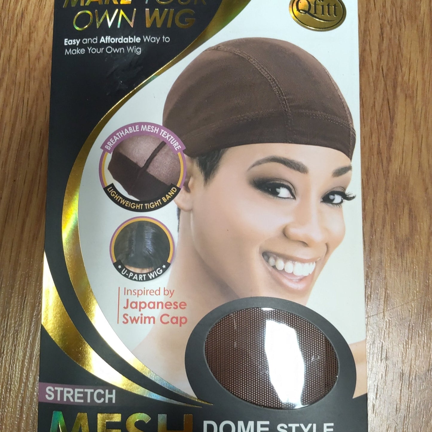 Make your Own Wig Mesh Stretch  Dome Style Wig Cap 5112 Brown Qfitt