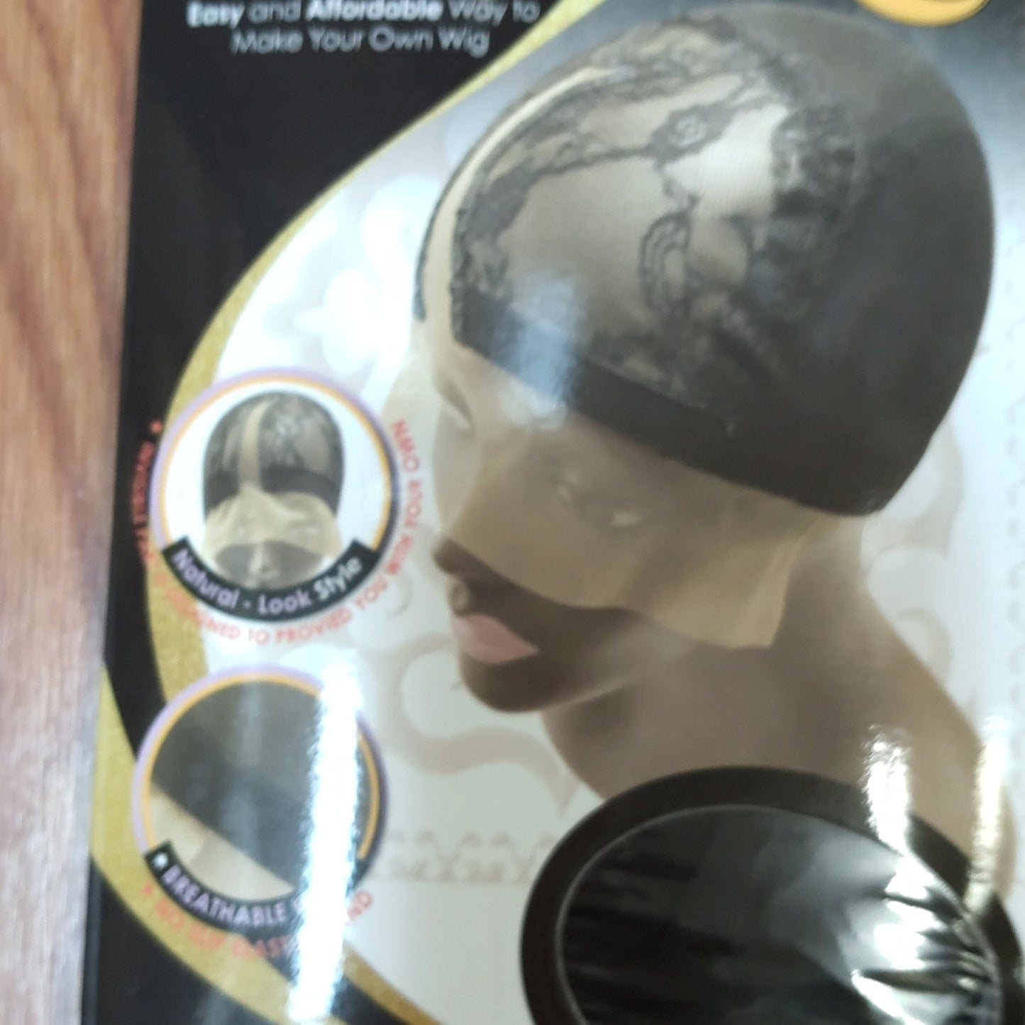 Make your Own Wig Qfitt 5062 Black "L" Part Stretch Mesh Wig Cap