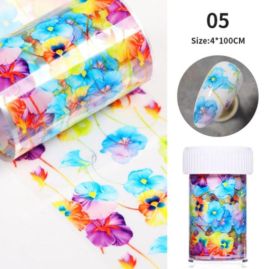 Maple Leaves Nail Foil Stickers Autumn Colorful Flower Leaves Transfer Decals Slider Nails Art Decoration DIY Manicures Summer Fruit Slime Nail Supplies Nail Art Decorations Fruit Flakes Nail Accessories