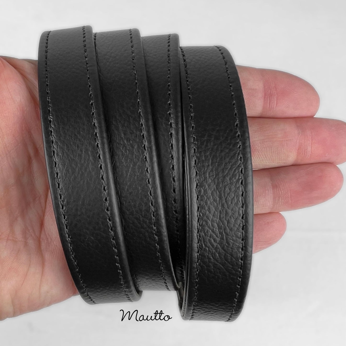 Black Pebble Leather Strap - 3/4 inch Wide (19mm) - Short Shoulder to Crossbody Lengths - Customize Your Strap