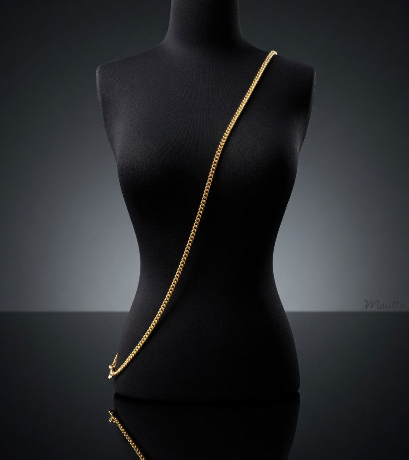 Mini Classic Curb Chain, Gold-tone Finish - 1/4 inch (6mm) Petite Luxury Chain Strap - Handle to Crossbody - Bandolier Phone Strap