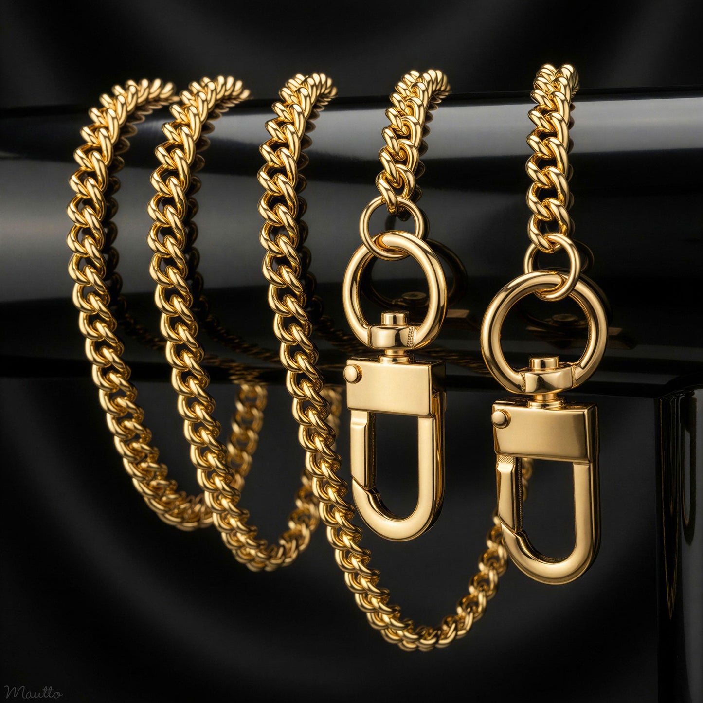 Mini Classic Curb Chain, Gold-tone Finish - 1/4 inch (6mm) Petite Luxury Chain Strap - Handle to Crossbody - Bandolier Phone Strap