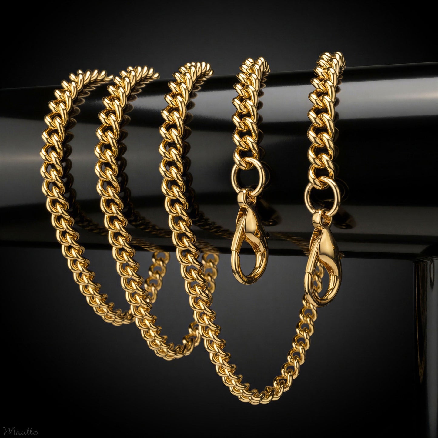 Mini Classic Curb Chain, Gold-tone Finish - 1/4 inch (6mm) Petite Luxury Chain Strap - Handle to Crossbody - Bandolier Phone Strap