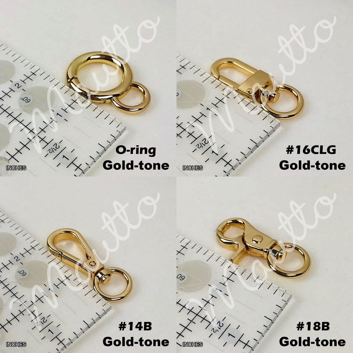 Large Flat Classy Curb Chain, Gold-tone Finish - 9/16 inch (15mm) Wide Luxury Chain Strap - Handle to Crossbody Lengths