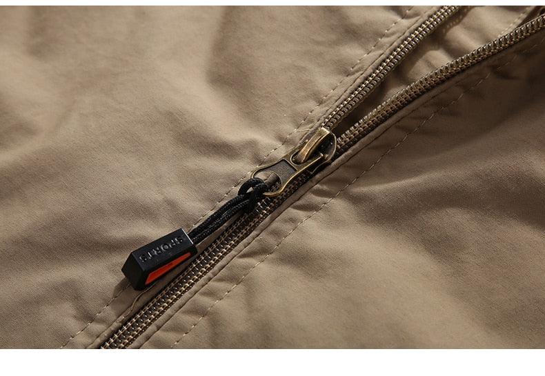 Men Outdoor Hiking Jackets Waterproof Hooded Windbreaker Coat
