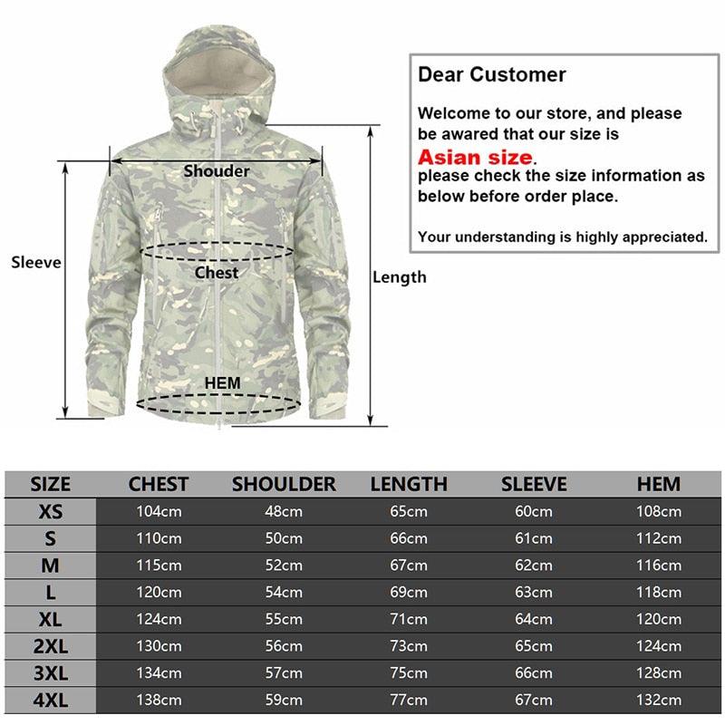 Tactical Water Resistant Jacket Waterproof Windbreaker Hooded