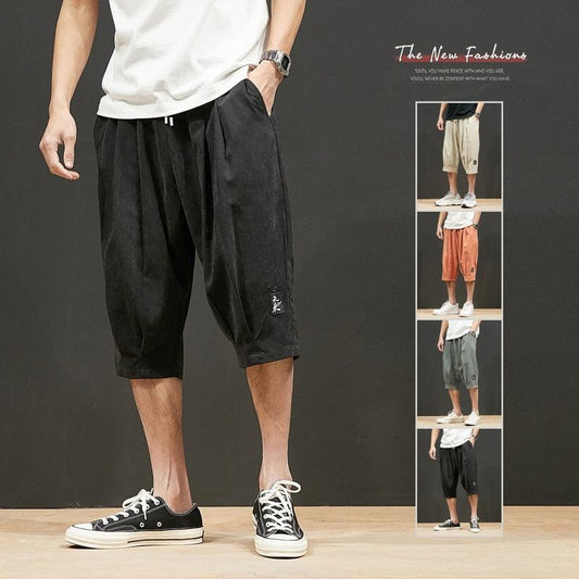 Men Summer Loose Casual Shorts Men Breathable Embroidery Straight Leg Motion Short Pants Plus Size Jogging Fitness Beach Shorts Striped Jogging Bottoms Summer Training Trousers with Pockets