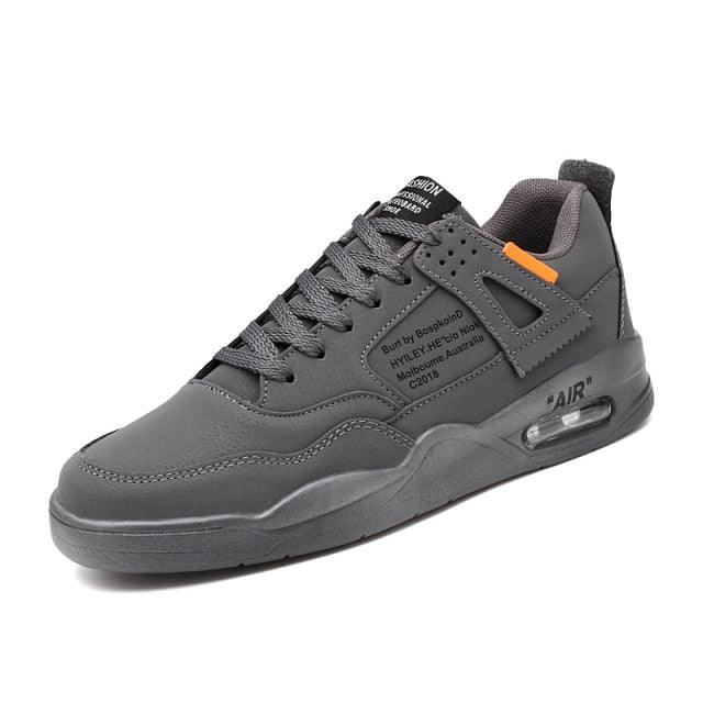 Men White Casual Leather Fashion Sneakers Breathable Sports Running Shoes Leather Running Sport Air Cushion Outdoor Training Sneakers High Quality Design