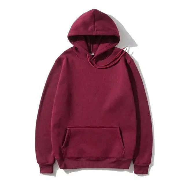 Hoodies Sweatshirts Fashion Solid Color Red Black Gray Pink Hoodie Fleece Winter Sports Casual Loose