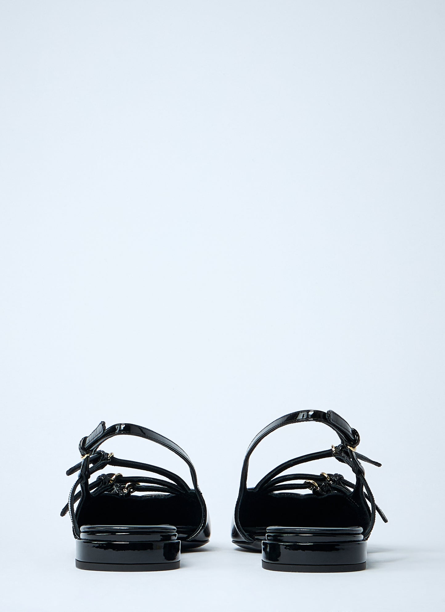 Miu Miu Women Patent Leather Slingback Ballerina Flats