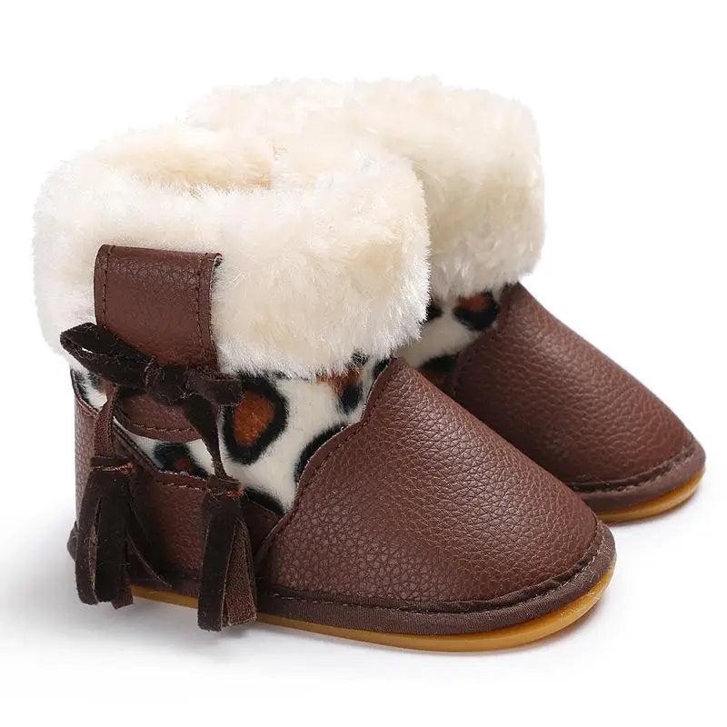 Modern Baby Leopard Print Rubber Sole Non-slip Baby Shoes Fashion Shoes Boots for Girls And Kids
