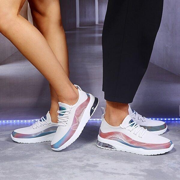 Modern Colorful Cool Womens Lace Up Vulcanized Shoes Casual Flat Design