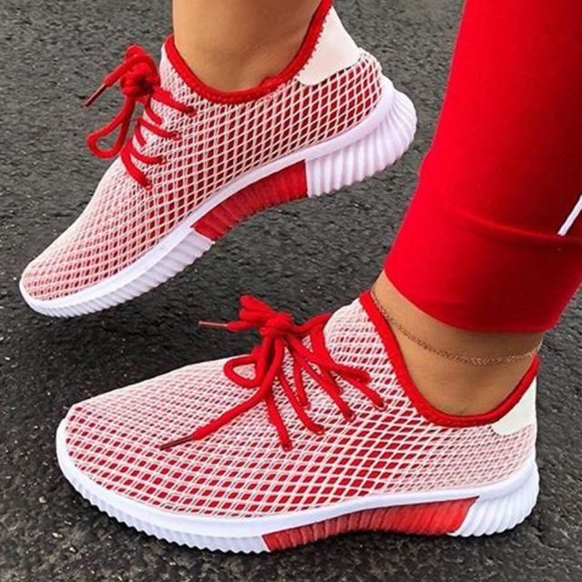 Modern Colorful Cool Womens Lace Up Vulcanized Shoes Casual Flat Design