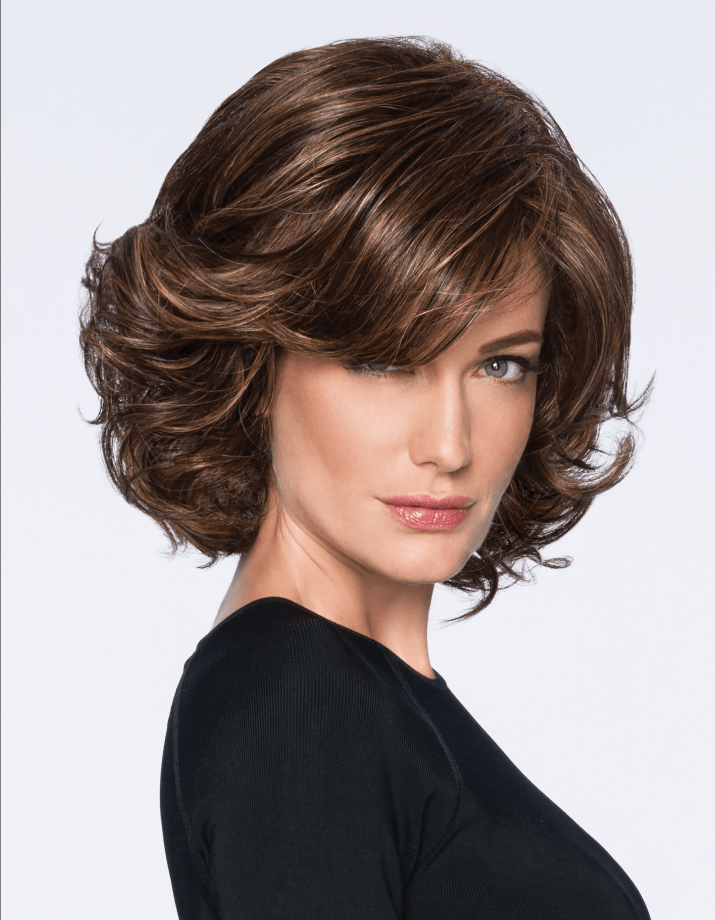 Modern Flair Wig Color R2 Ebony - Hairdo Wigs Mid-Length Layered Soft Wave Bob TRU2Life Heat Friendly Synthetic