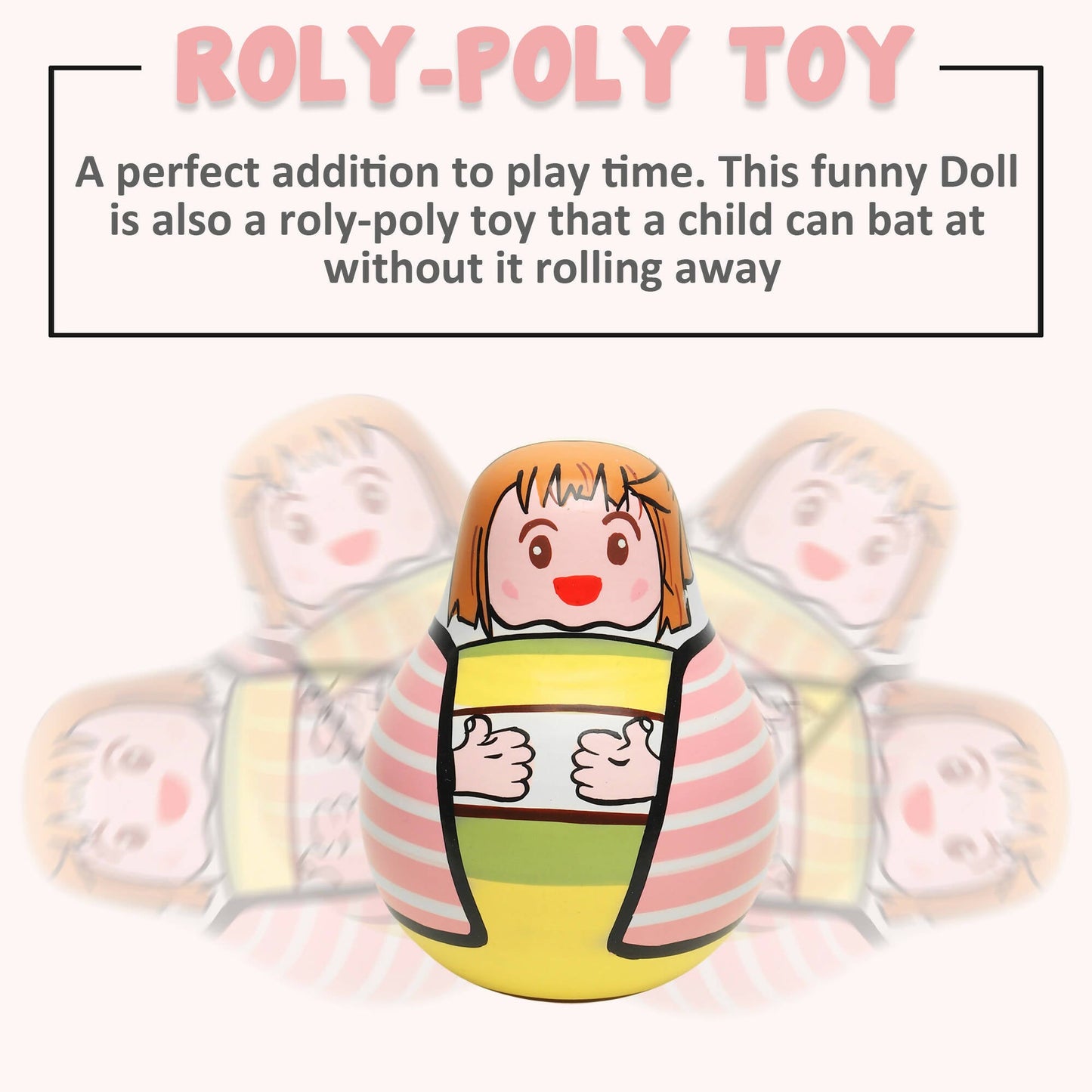 Matoyi Wobbly Doll & Pink Rabbit Pull Along & Maraca Rattle For Kids
