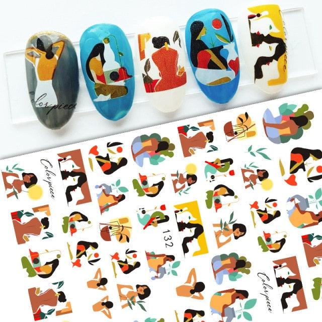 Nail Stickers Cute Rabbit Nail Art Decorations No Face Man Sliders For Manicure Cute Cartoon Nail Art Sticker Decals for Women Kids Girls Manicure Decoration Nail Art Supplies 3D Self-Adhesive Nail Decals Designer Nail Stickers for Acrylic Nails
