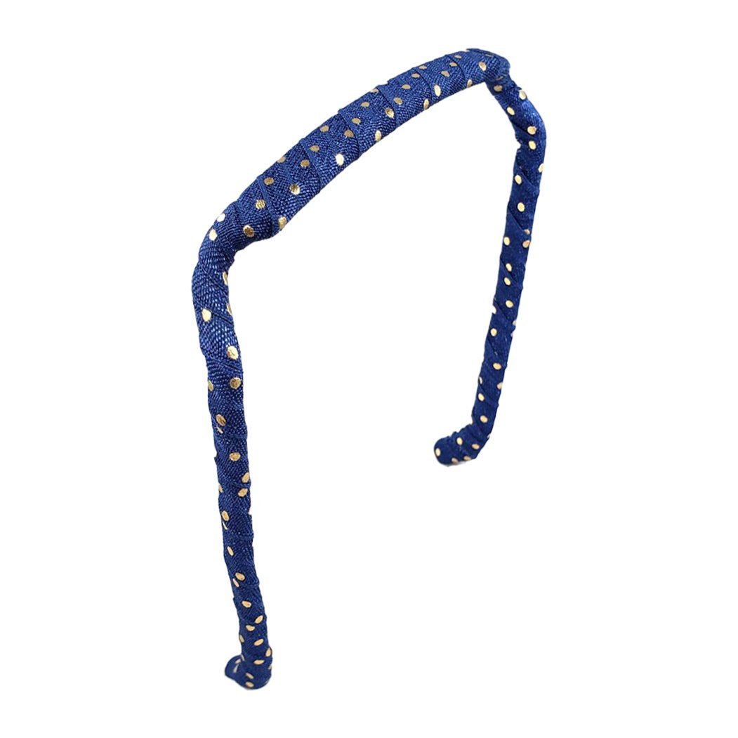 Gold Polka Dots on Navy Headband