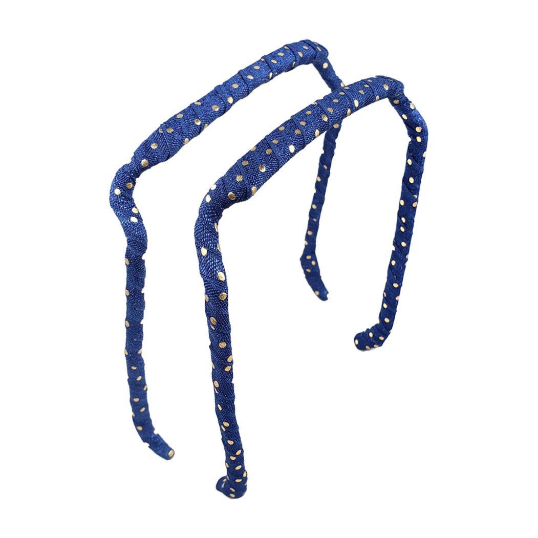 Gold Polka Dots on Navy Headband