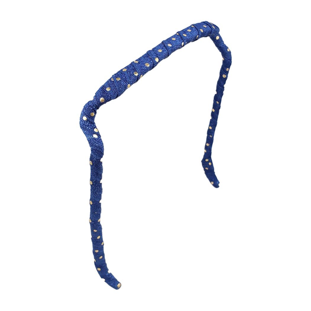 Gold Polka Dots on Navy Headband