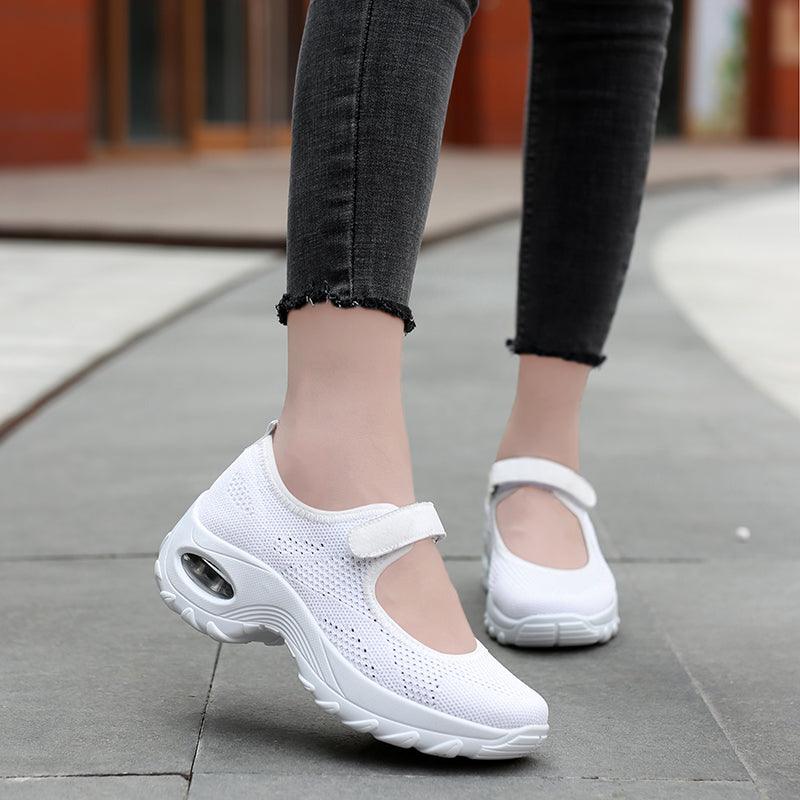New Air Cushion Flat Shoes Women Mesh Breathable Mesh Sneakers