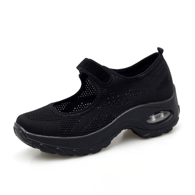 New Air Cushion Flat Shoes Women Mesh Breathable Mesh Sneakers