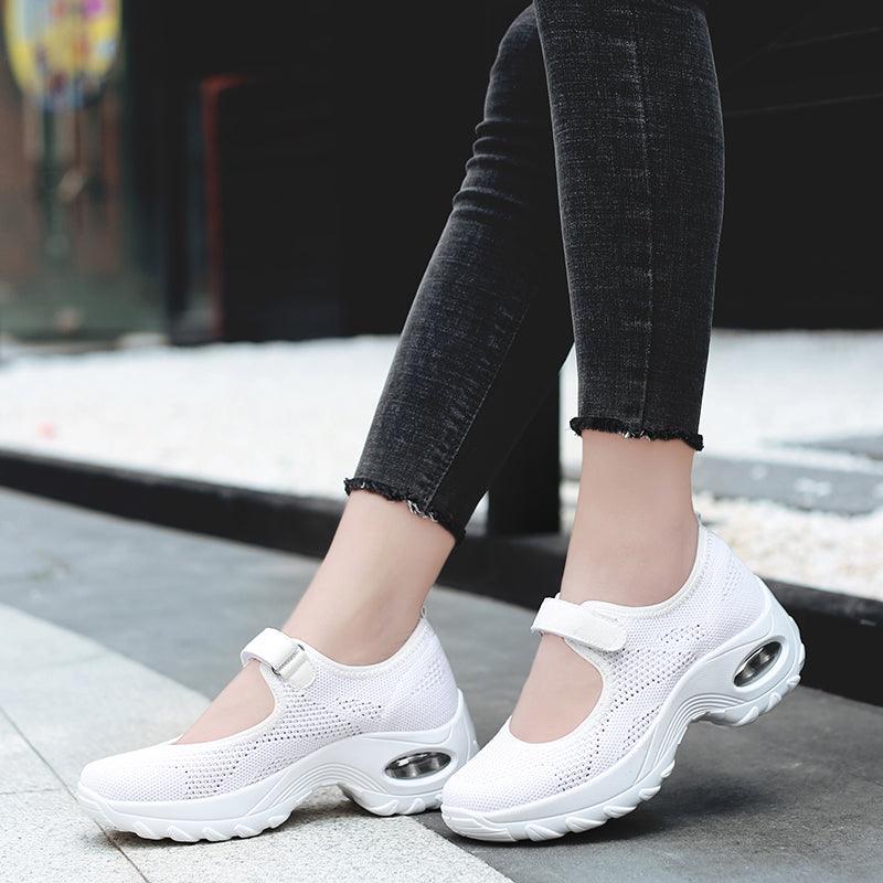 New Air Cushion Flat Shoes Women Mesh Breathable Mesh Sneakers