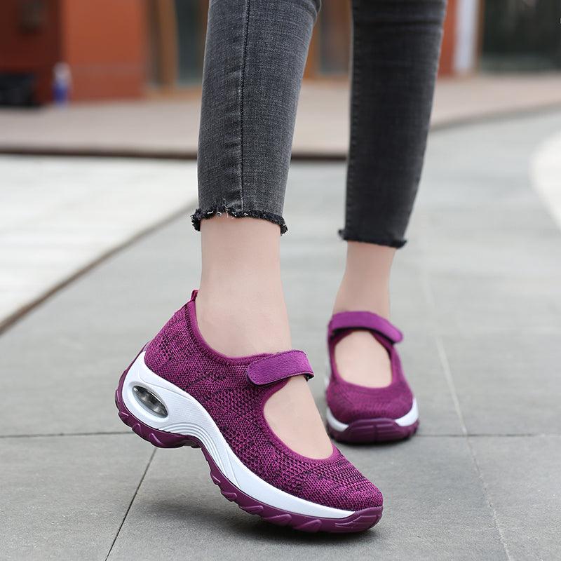 New Air Cushion Flat Shoes Women Mesh Breathable Mesh Sneakers