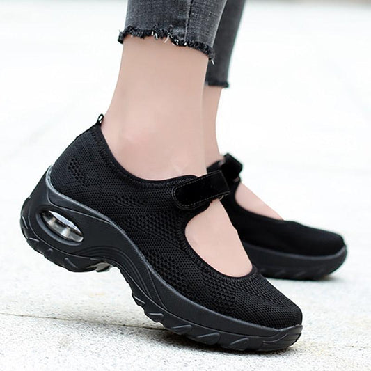 New Air Cushion Flat Shoes Women Mesh Breathable Mesh Sneakers