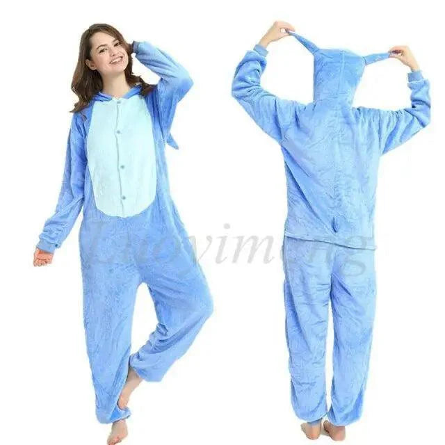New Animal Pajamas Women Unicorn Sleepwear Panda Pajama Cartoon Overalls Winter Rabbit Nightie Jumpsuit For Winter Girls Unicorn Pajamas Costume Fleece Hooded Animal Sleepwear Christmas Cosplay Unicorn Gift